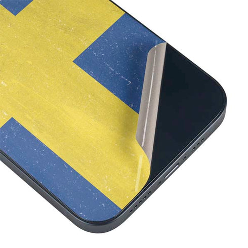 Sweden Flag Distressed iPhone 15 Plus Skin